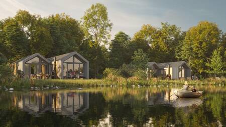 Impressie van vakantiehuizen aan het water op Landal Landgoed Bourtange