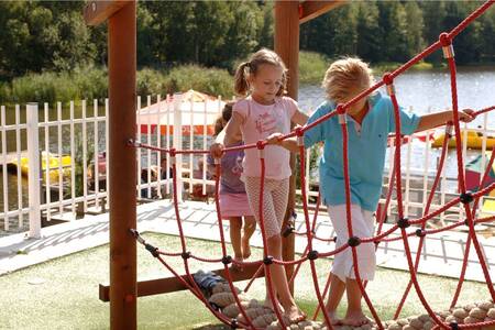 Kinderen in een speeltuin op vakantiepark Roompot Bospark 't Wolfsven